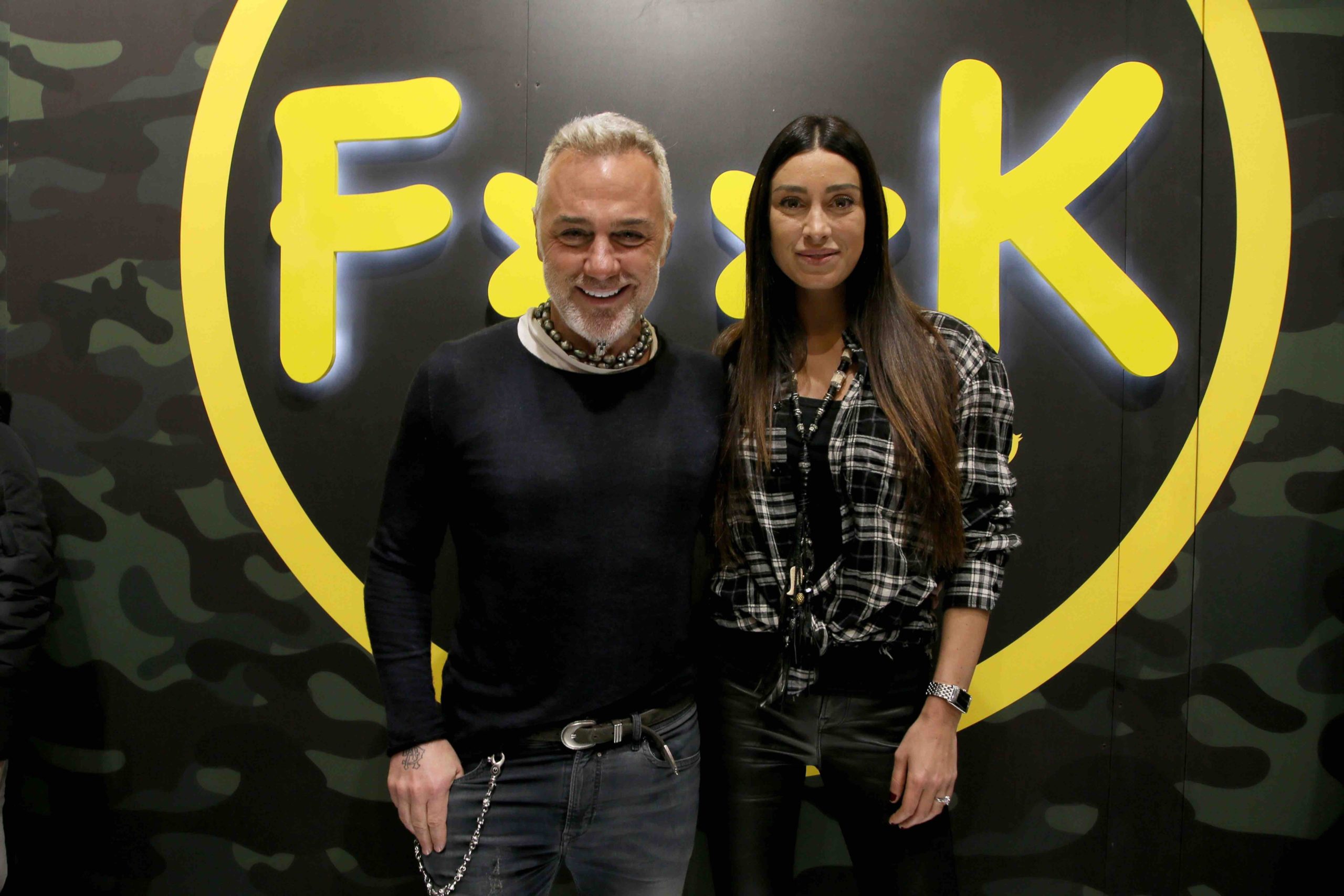 Gianluca Vacchi e Giorgia Gabriele testimonial di Effek al Pitti Uomo