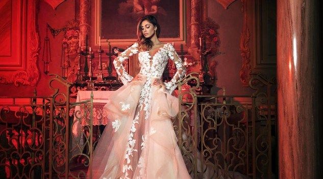 Belen Rodriguez testimonial in abito da sposa di Angelozzi Couture