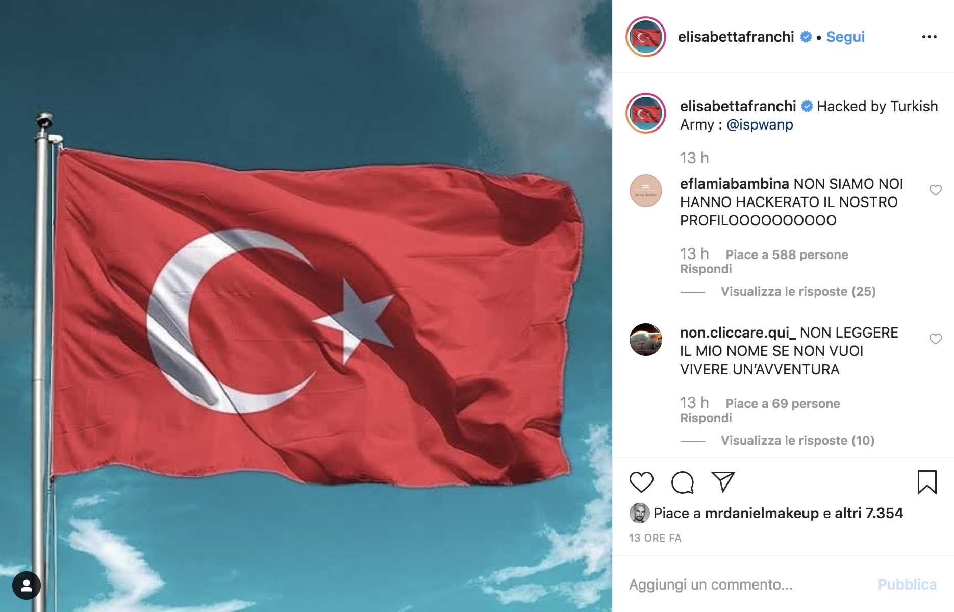 Hackerato il profilo Instagram di Elisabetta Franchi: “Sono interessati solo ai soldi”