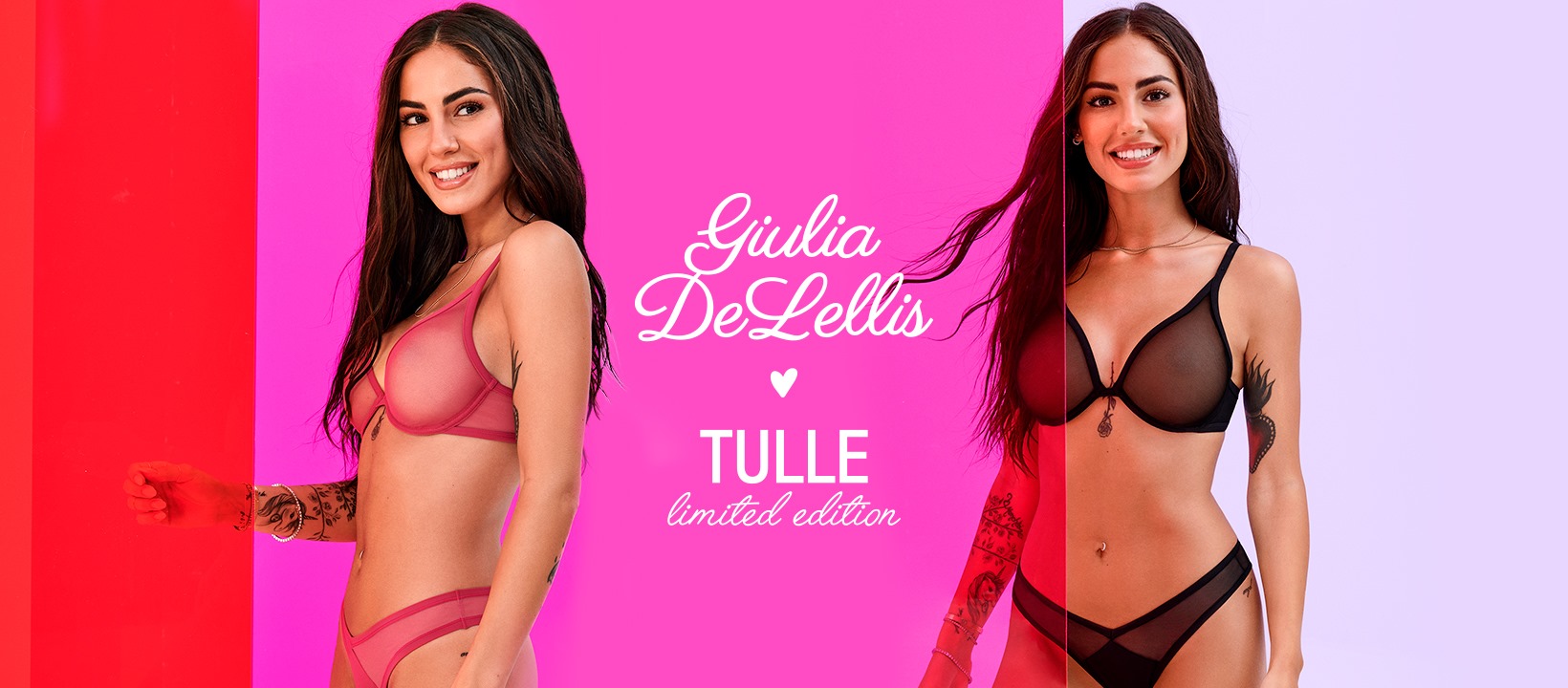 Giulia De Lellis testimonial del nuovo reggiseno a balconcino Tulle Bra di Tezenis