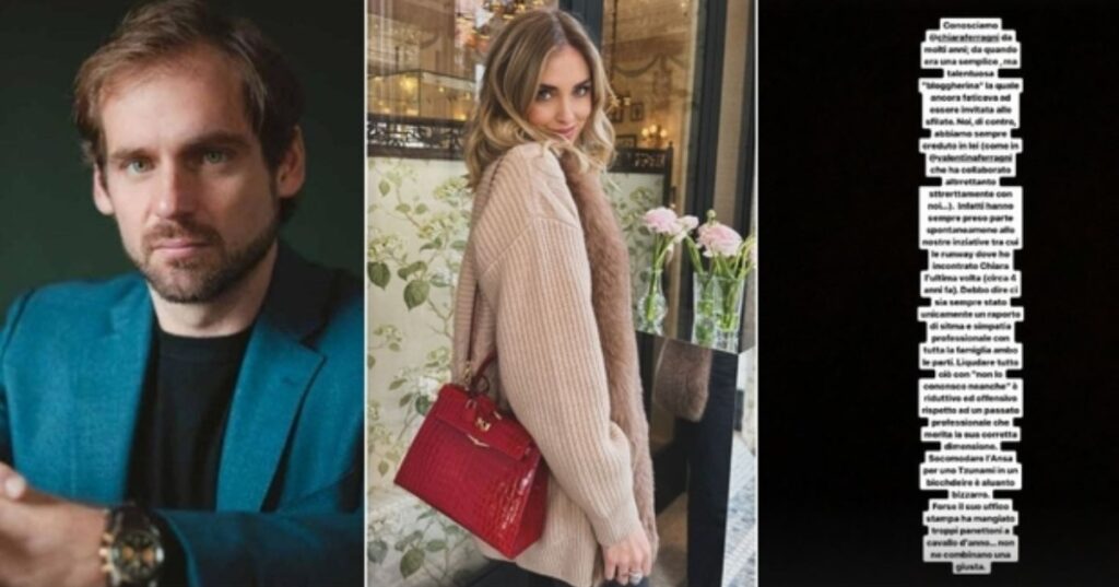 “La conosco da quando era una semplice bloggherina”, Tomaso Trussardi smonta Chiara Ferragni