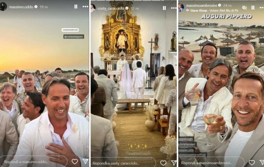 Pippo Inzaghi e Angela Robusti si sono sposati: matrimonio super vip a Formentera