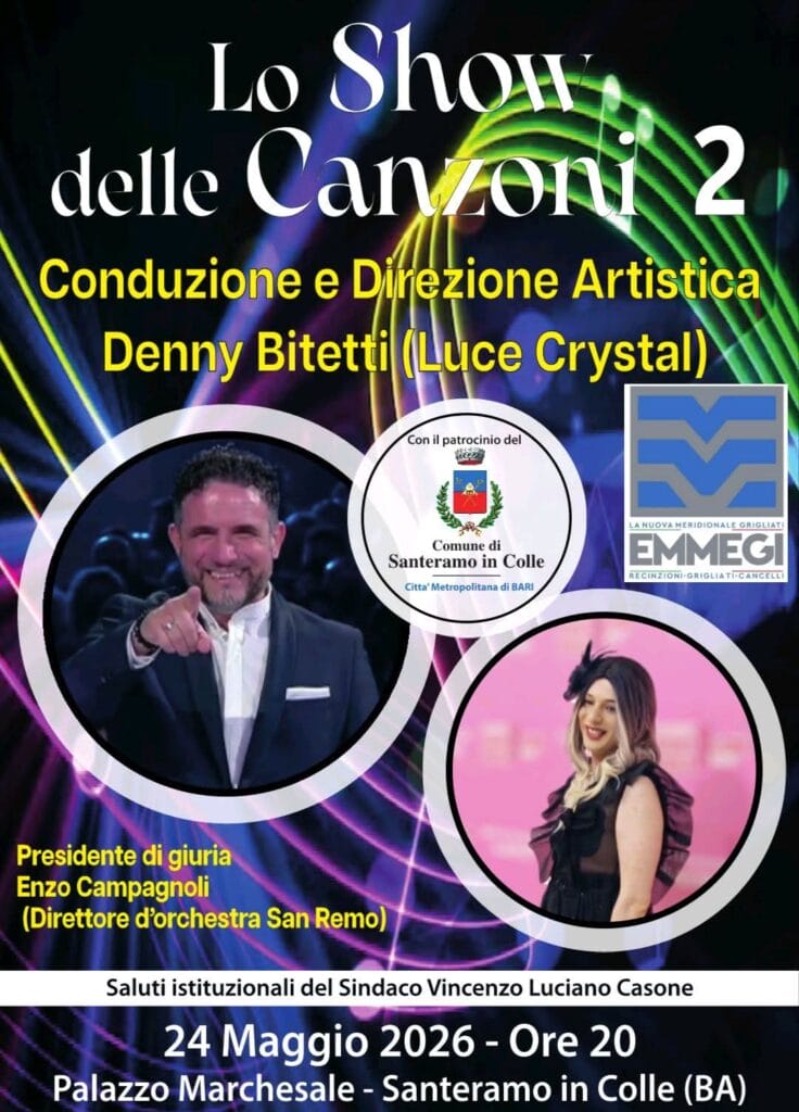 Lo Show delle Canzoni 2 a Santeramo: Enzo Campagnoli presidente di giuria